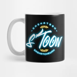 Neon Glow Stoon: Saskatoon Saskatchewan Nightlife Mug